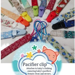 PACIFIER SOOTHER CLIP (plastic) prevents loss of baby’s pacifiers, soothers, toys, and accessories