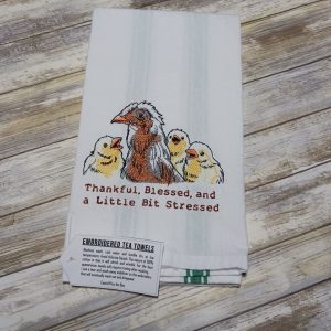 THANKFUL BLESSED AND A LITTLE BIT STRESSED Embroidered Tea Towel Kitchen Towel Dish Towel