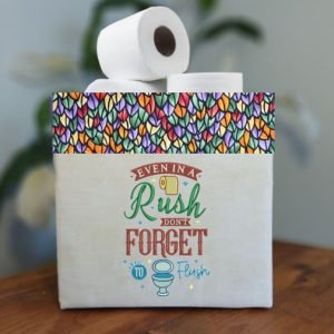DON'T FORGET TO FLUSH - Bathroom Sturdy Foldable Washable Fabric Basket Storage Box