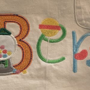 Made to order: T-shirt with Gumball Embroidered Initial letter or full name
