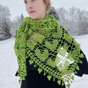 Crochet Hearts Shawl - Thick edition by Shayna Love