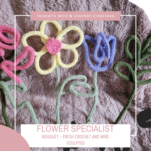 Wire crochet flowers