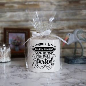 HERE I SIT BROKEN HEARTED ... - Funny Toilet Paper Cover Bathroom Decor Funny Gift