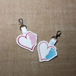 ❤️BEST SELLER❤️ BABY FOOT GIRL BOY - Embroidered Snap Keychain with Swivel Metal Claw Clasp (Copy)