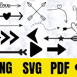 Arrows SVG Bundle - Arrow Cut File, Arrow Clip Art, Vector Arrows with Heart, Love Arrow SVG Bundle