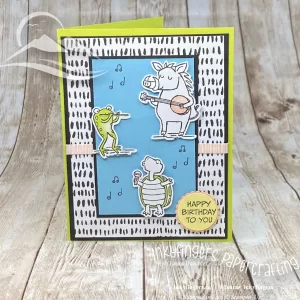 Handmade Birthday Card - Happy Birthday with Cheerful Animals