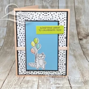 Handmade Birthday Card - Celebrate You with Animals and Balloons