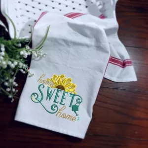 HOME SWEET HOME SUNFLOWER - Embroidered Kitchen Towel Dish Towel