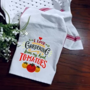 FROM MY HEAD TO-MA-TOES - Embroidered Kitchen Towel Dish Towel