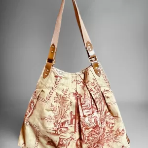 Unique pleated cotton shoulder Bag with Magnetic Snap Closure and Silk Lining, gift idea