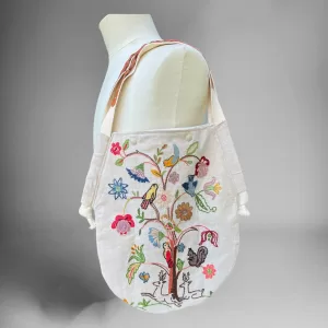 Vintage Embroidery teardrop shoulder bag, carry-all, summer bag