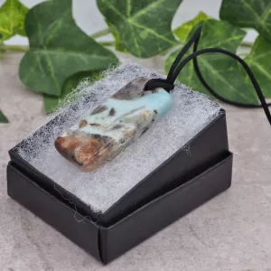 Ocean Picture Stone pendants with adjustable length cord. Pendant 01 of three.