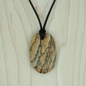 Canadian Picture Jasper pendant with adjustable length cord. Pendant 02