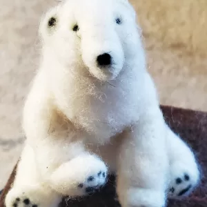 Felted Sitting Polar Bear
