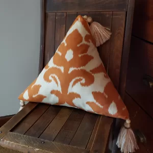 Boho Triangle Throw Pillow with Tassels