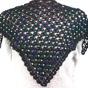 Handmade black shawl BL-2