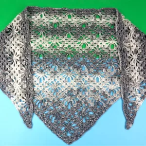 Beautiful openwork shawl with lurex thread GR-1