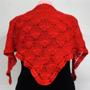 Very bright openwork crochet shawl. RE-1