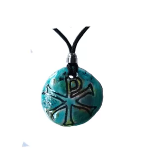 Chi Rho Ancient Symbol Ceramic Necklace