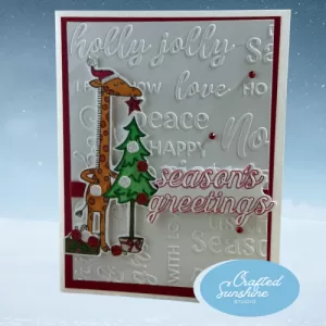 Cute Giraffe Christmas Card –Handmade Holiday Greeting –Season’s Greetings Farm or Animal Lover Card