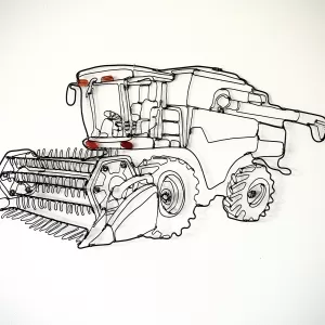 Farm Combine Wire Wall Art